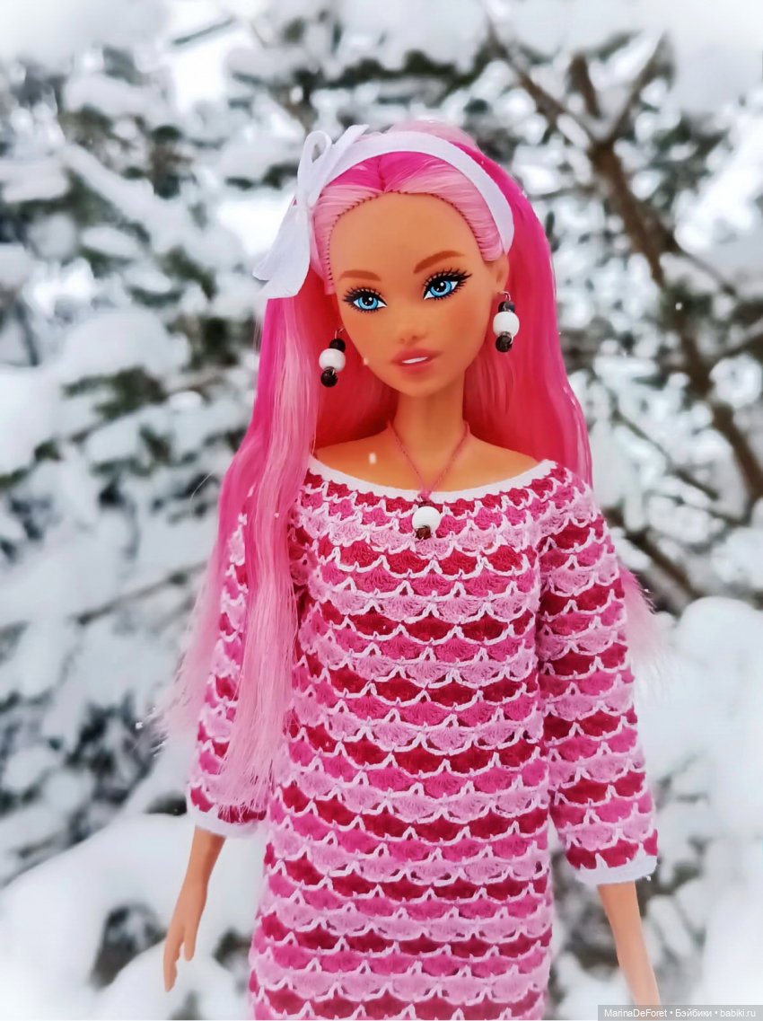 Вязаная одежда для кукол - часть двадцатая - и снова розовый