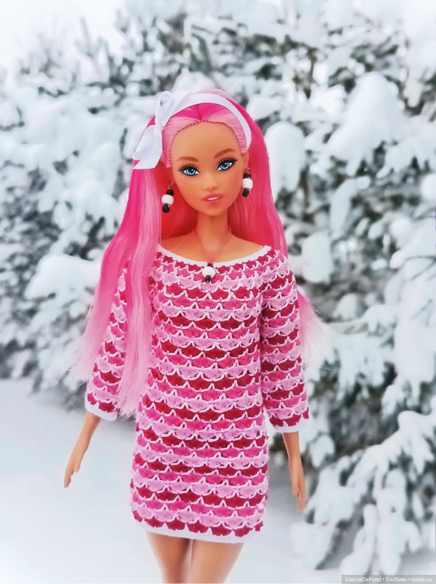 Вязаная одежда для кукол - часть двадцатая - и снова розовый (фото 7)