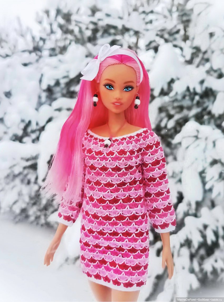 Вязаная одежда для кукол - часть двадцатая - и снова розовый (фото 10)