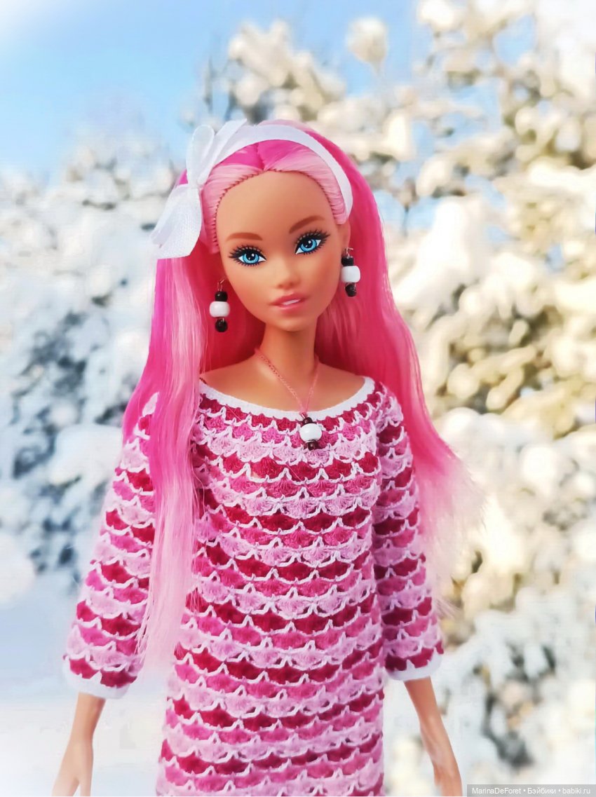 Вязаная одежда для кукол - часть двадцатая - и снова розовый