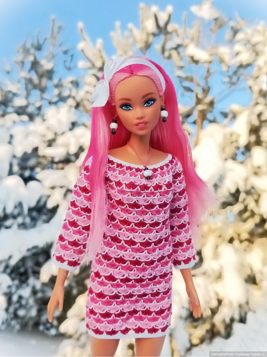 Вязаная одежда для кукол - часть двадцатая - и снова розовый