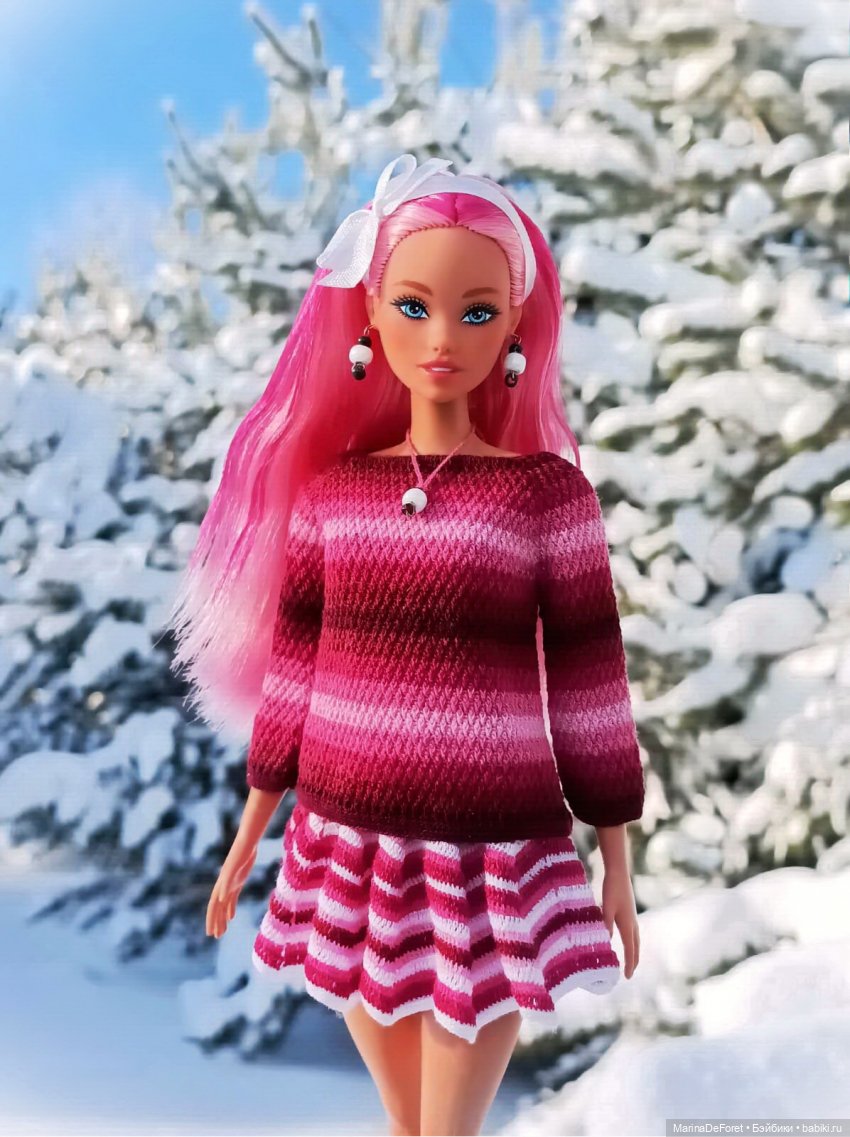 Вязаная одежда для кукол - часть двадцатая - и снова розовый