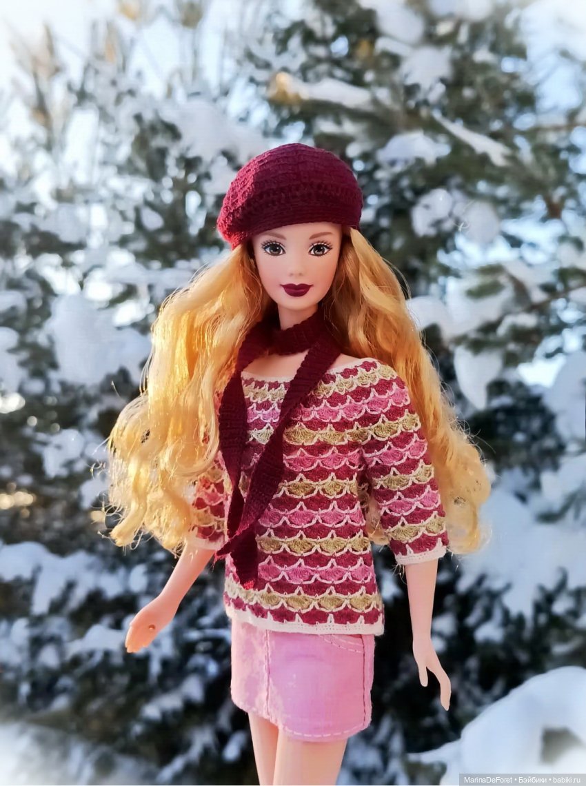 Вязаная одежда для кукол - часть двадцатая - и снова розовый