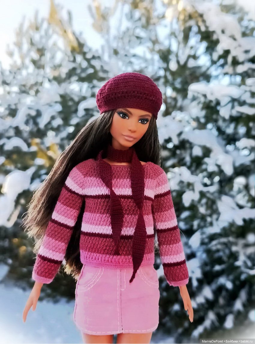 Вязаная одежда для кукол - часть двадцатая - и снова розовый