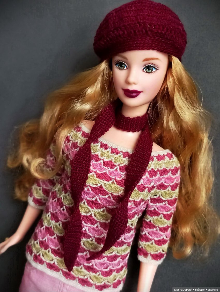 Вязаная одежда для кукол - часть двадцатая - и снова розовый