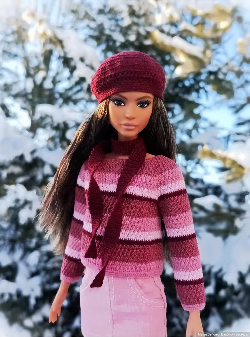 Вязаная одежда для кукол - часть двадцатая - и снова розовый