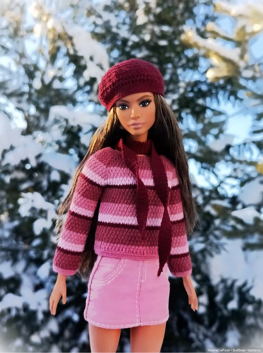 Вязаная одежда для кукол - часть двадцатая - и снова розовый