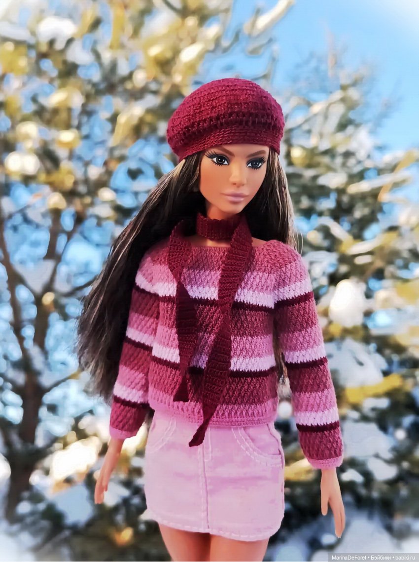 Вязаная одежда для кукол - часть двадцатая - и снова розовый