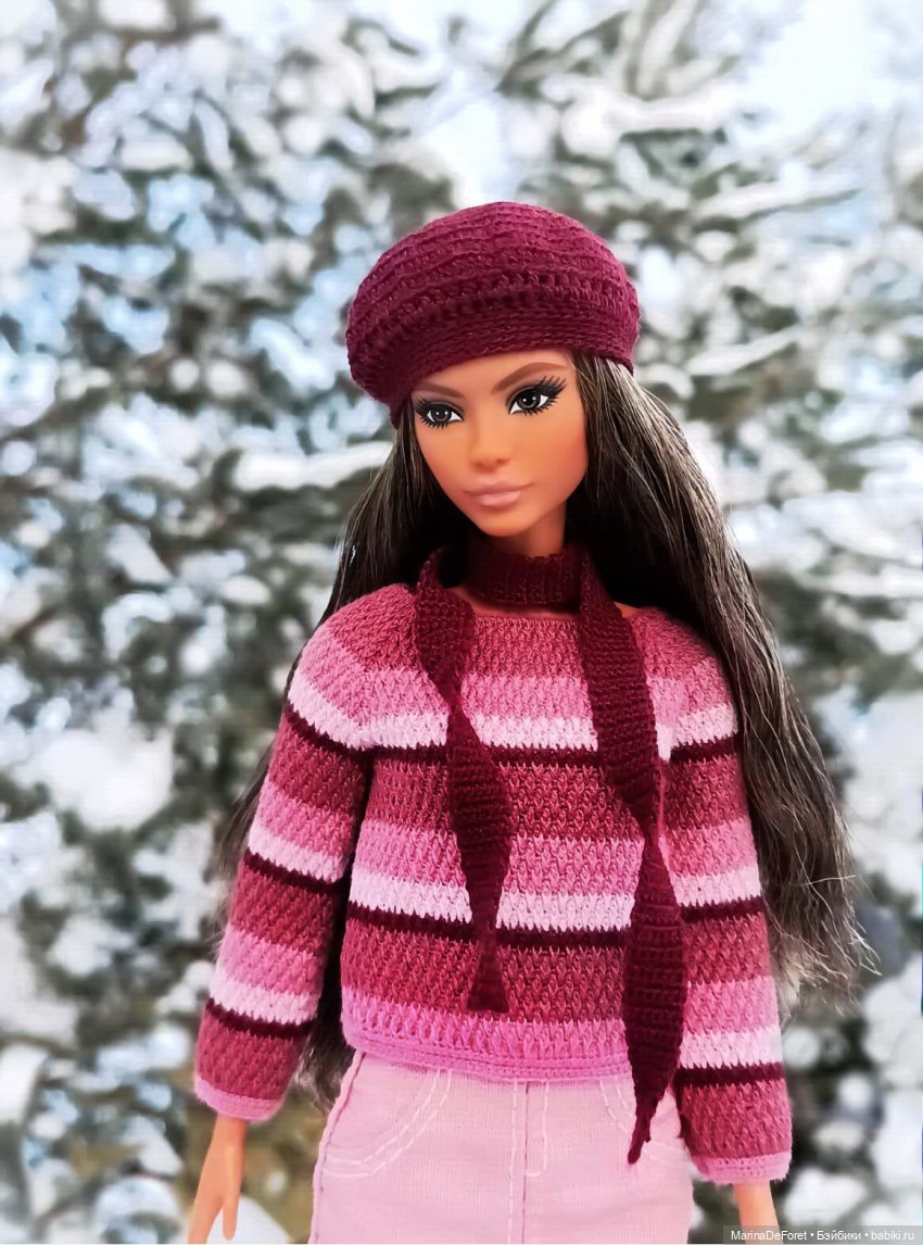 Вязаная одежда для кукол - часть двадцатая - и снова розовый