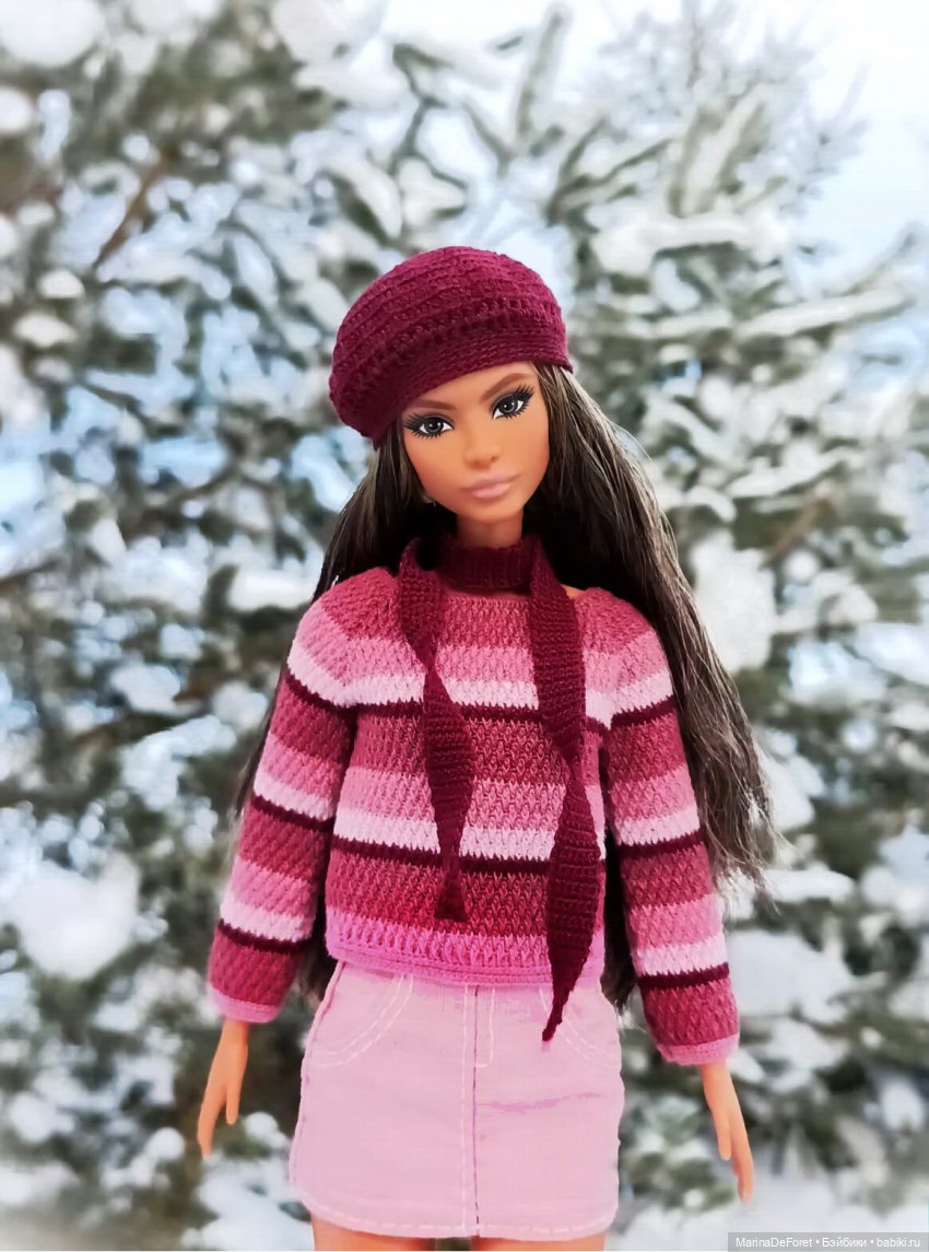 Вязаная одежда для кукол - часть двадцатая - и снова розовый
