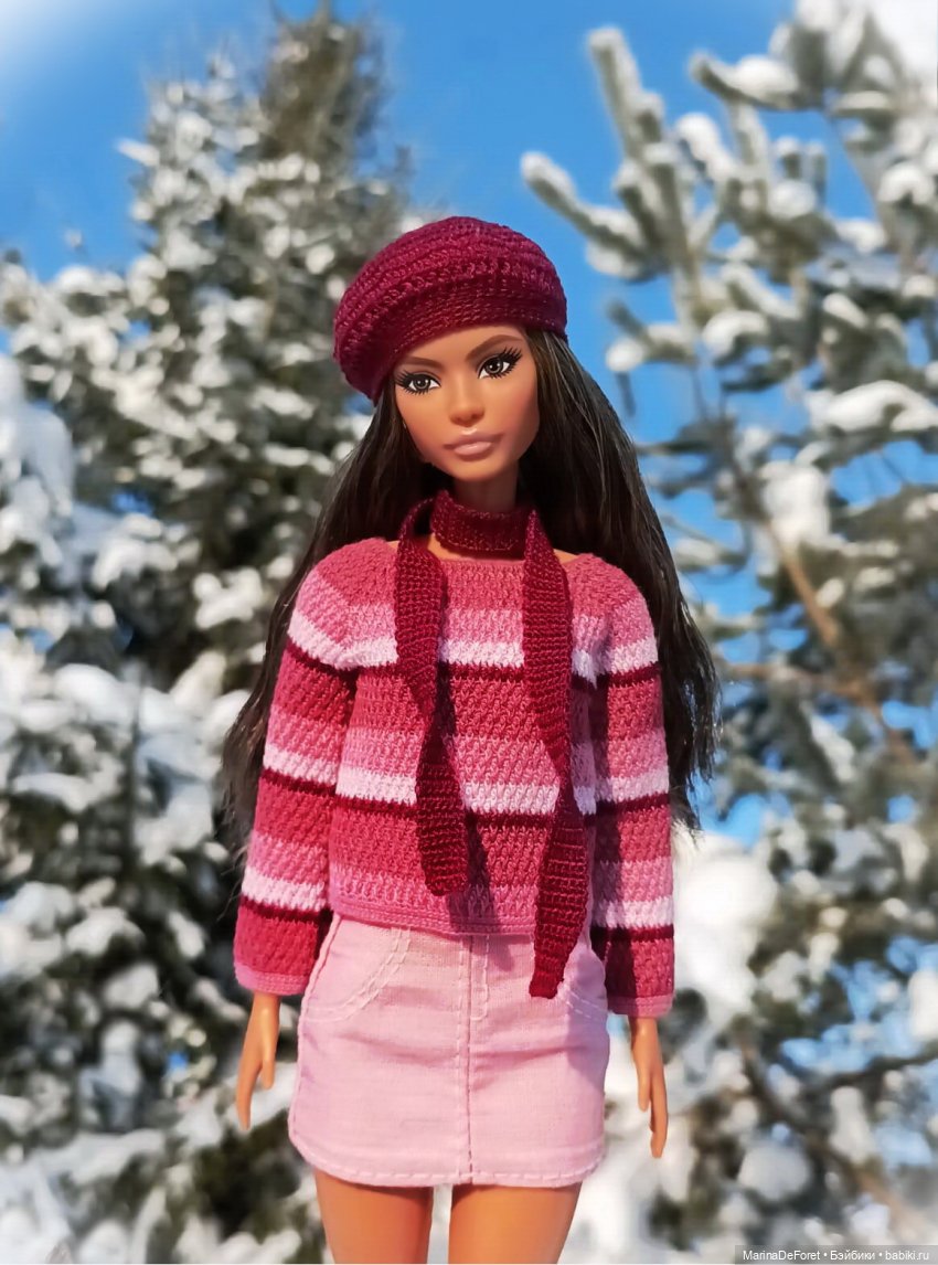 Вязаная одежда для кукол - часть двадцатая - и снова розовый