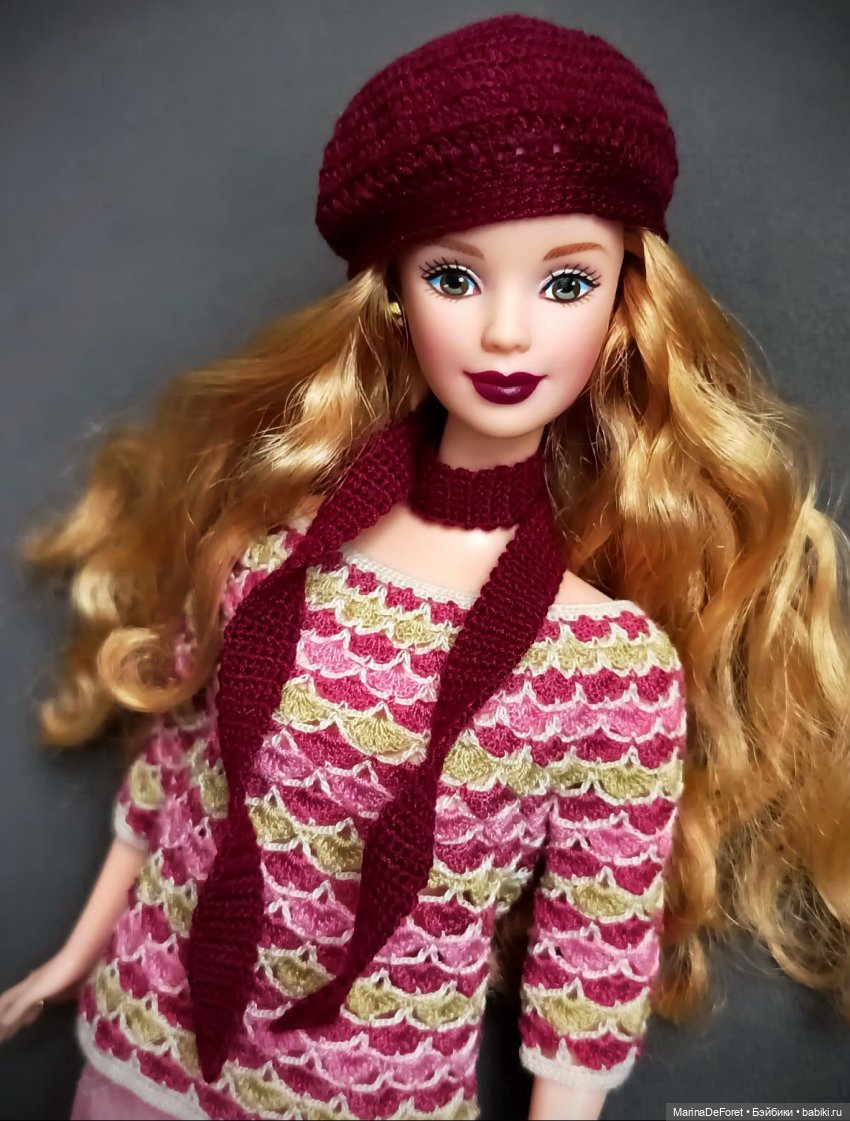 Вязаная одежда для кукол - часть двадцатая - и снова розовый