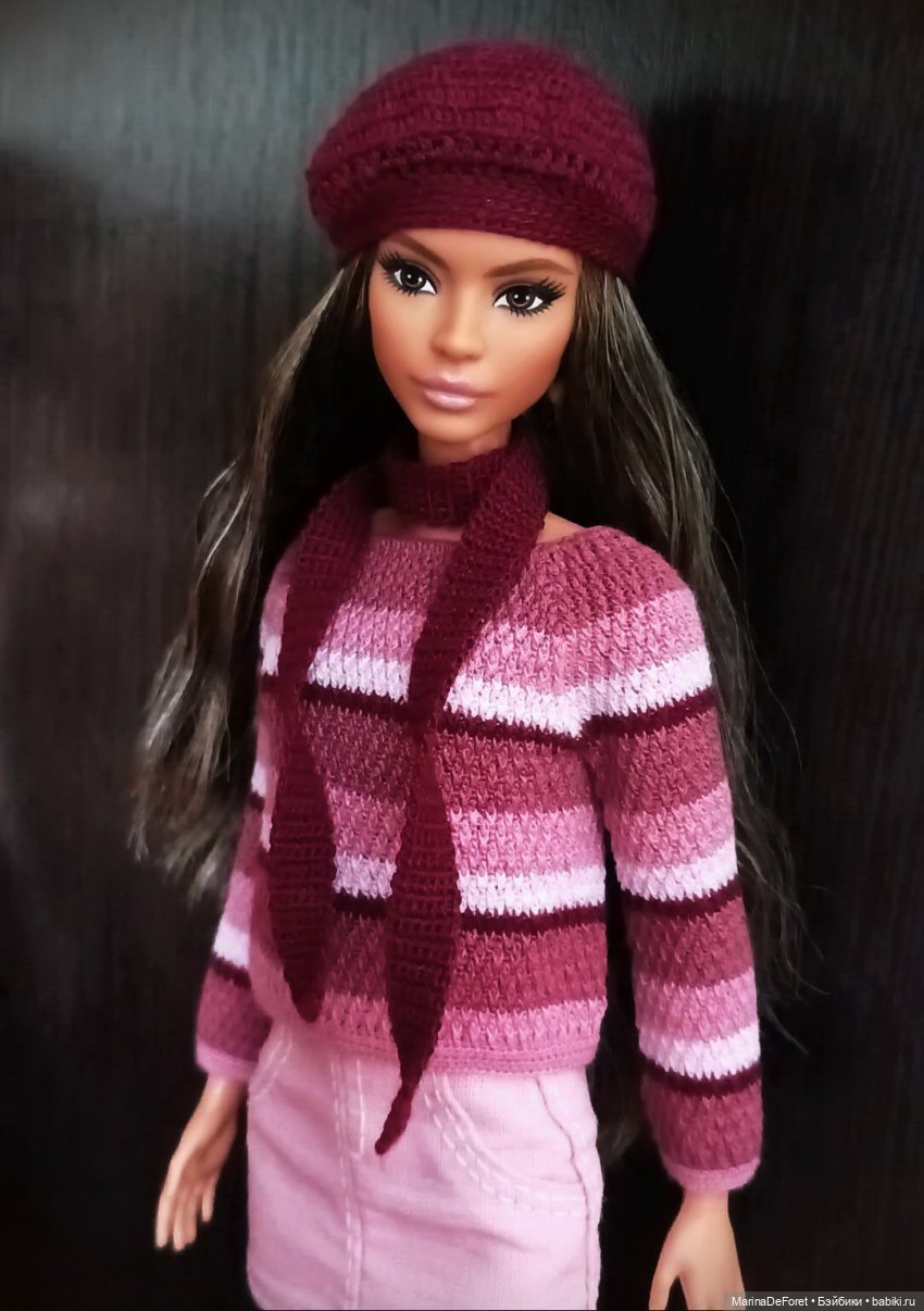 Вязаная одежда для кукол - часть двадцатая - и снова розовый