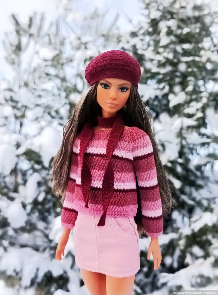 Вязаная одежда для кукол - часть двадцатая - и снова розовый
