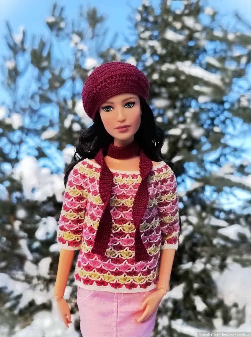 Вязаная одежда для кукол - часть двадцатая - и снова розовый