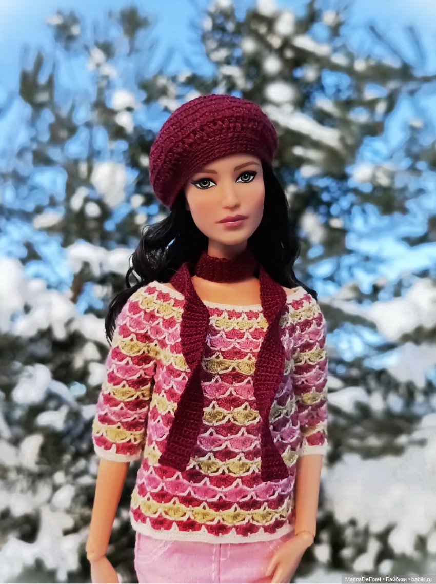 Вязаная одежда для кукол - часть двадцатая - и снова розовый