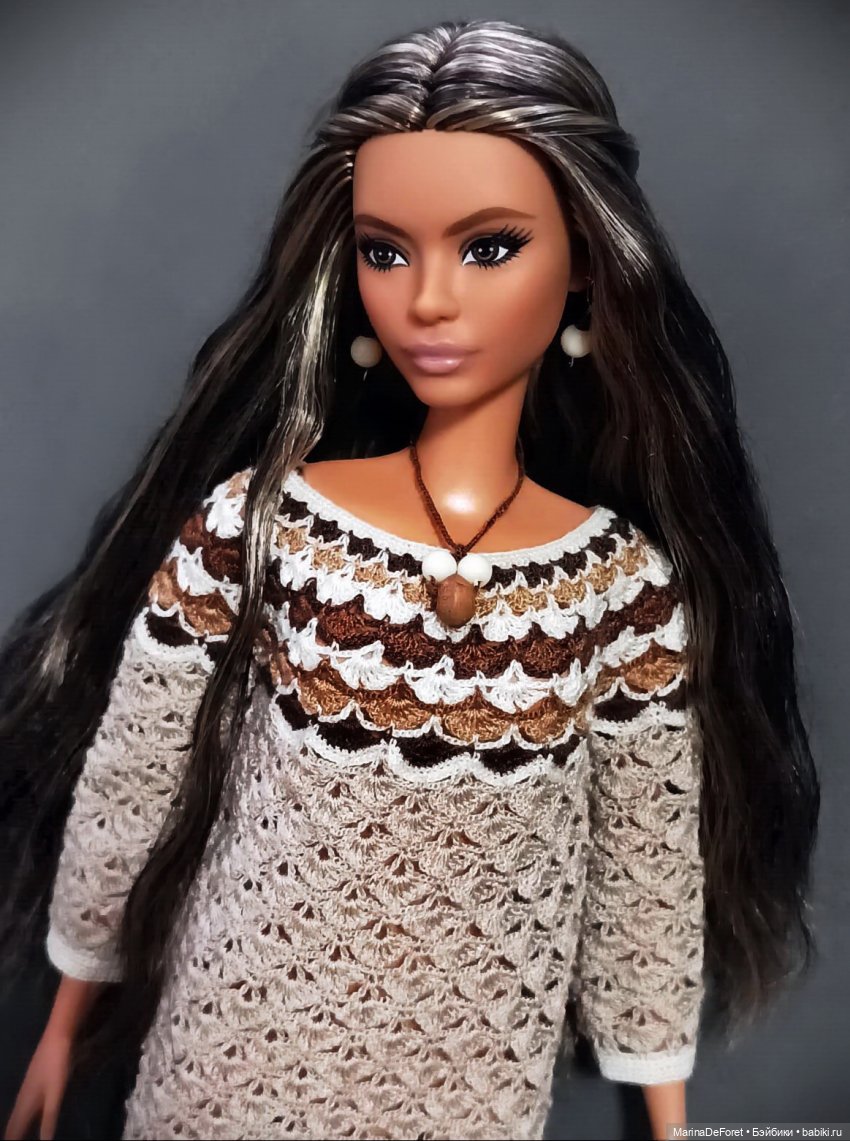 Вязаная одежда для кукол - часть двадцать первая - платья (фото 7)