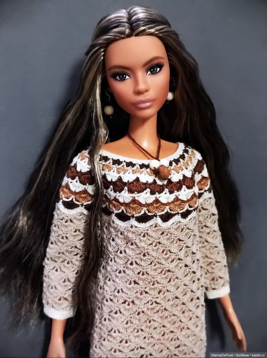 Вязаная одежда для кукол - часть двадцать первая - платья (фото 8)