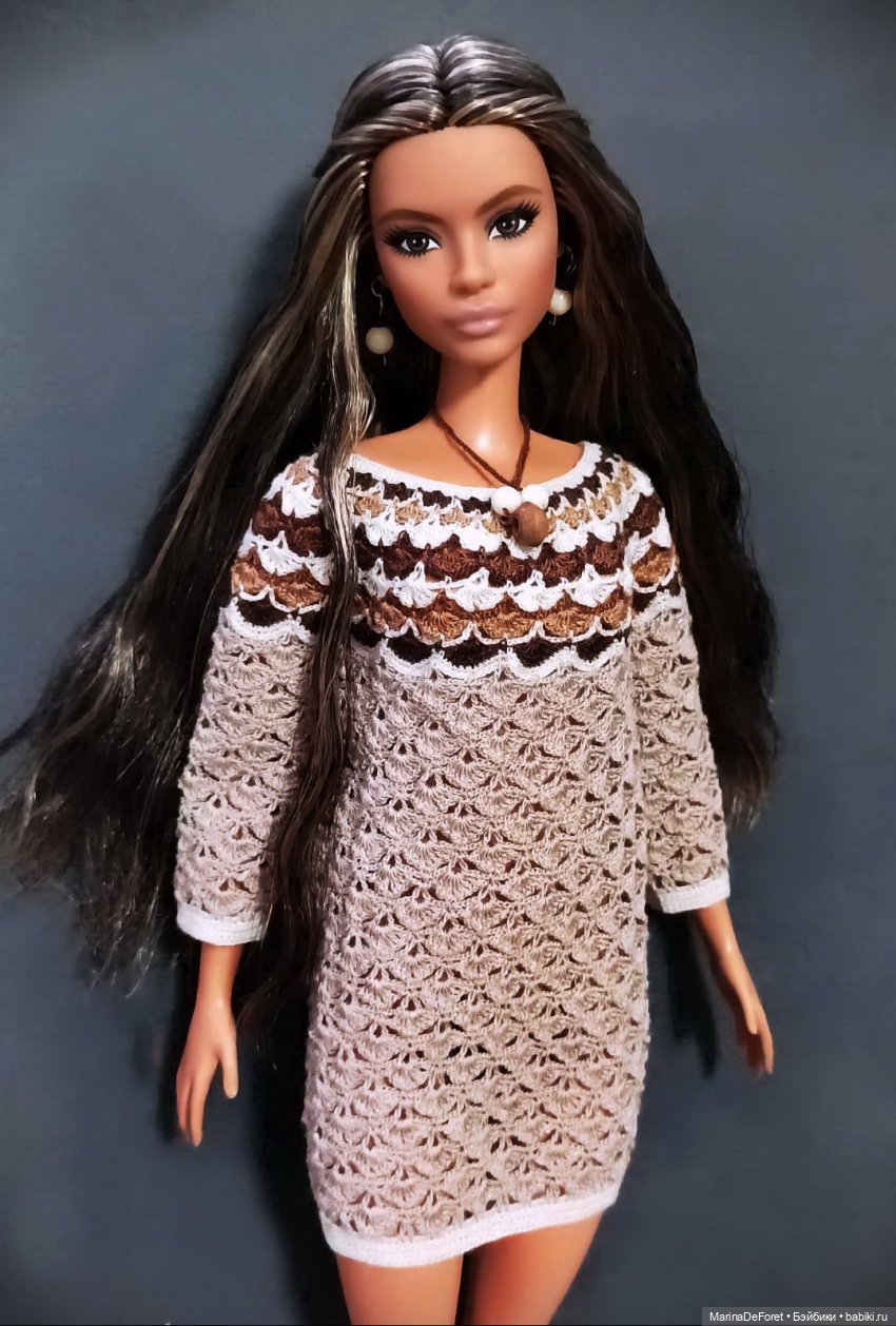 Вязаная одежда для кукол - часть двадцать первая - платья (фото 6)