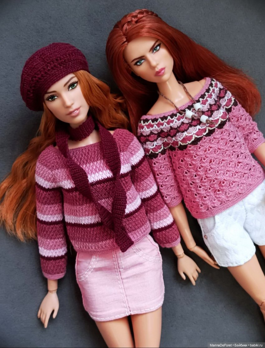 Вязаная одежда для кукол - часть двадцать первая - платья