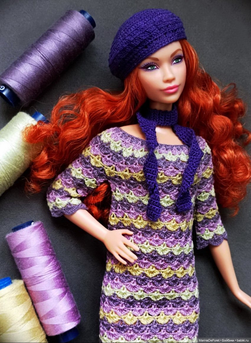Вязаная одежда для кукол - часть двадцать первая - платья