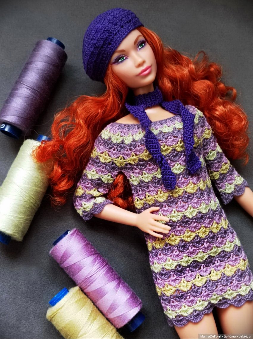 Вязаная одежда для кукол - часть двадцать первая - платья
