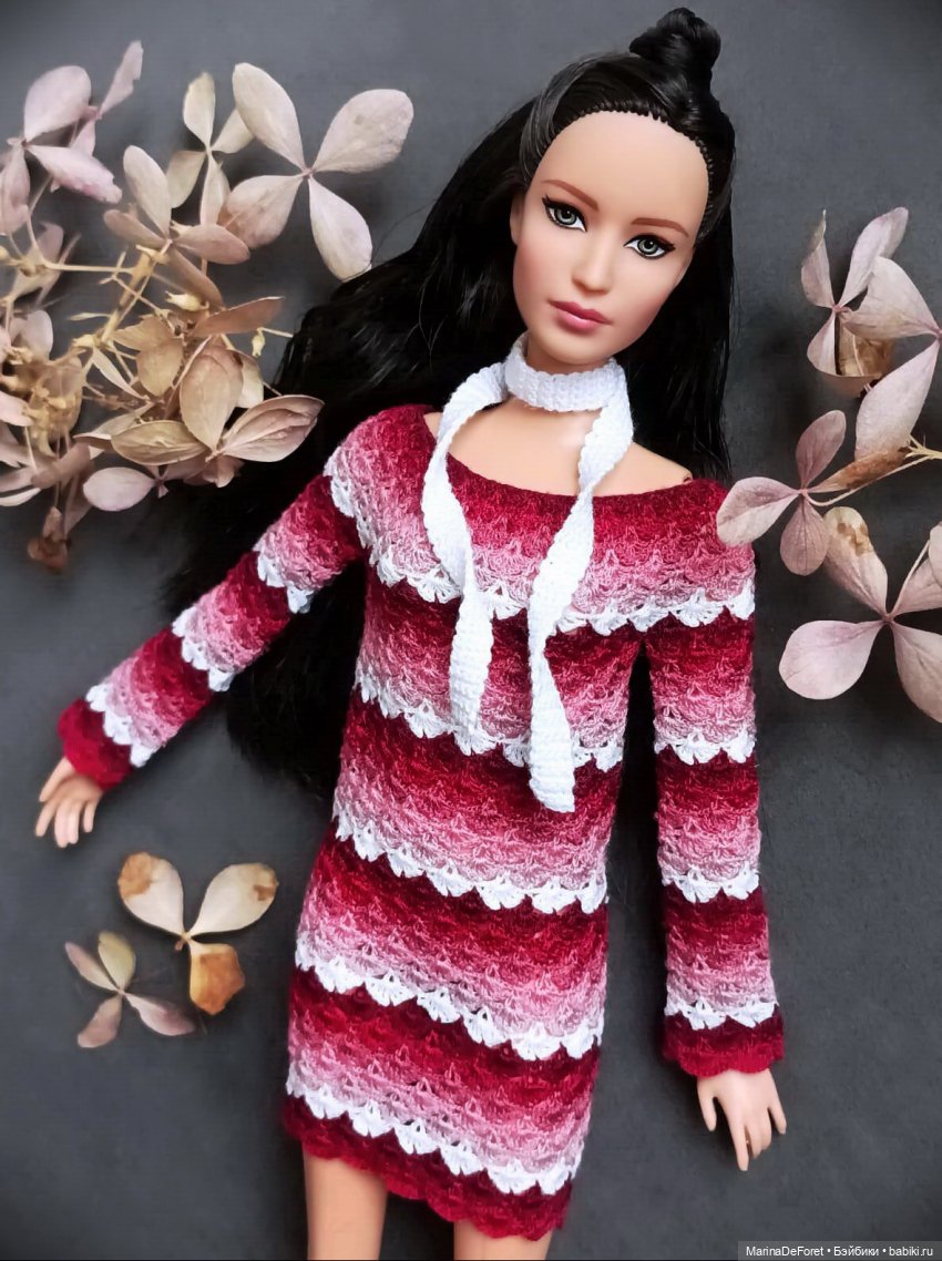 Вязаная одежда для кукол - часть двадцать первая - платья