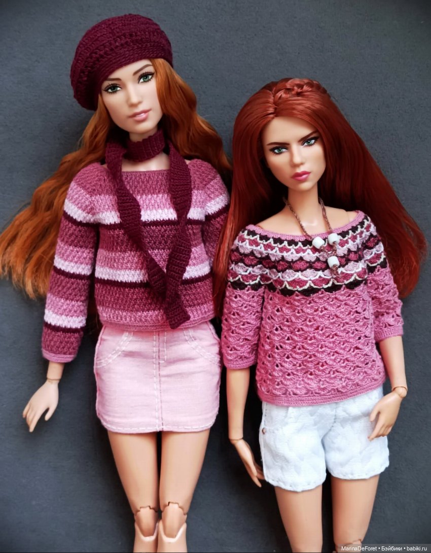 Вязаная одежда для кукол - часть двадцать первая - платья