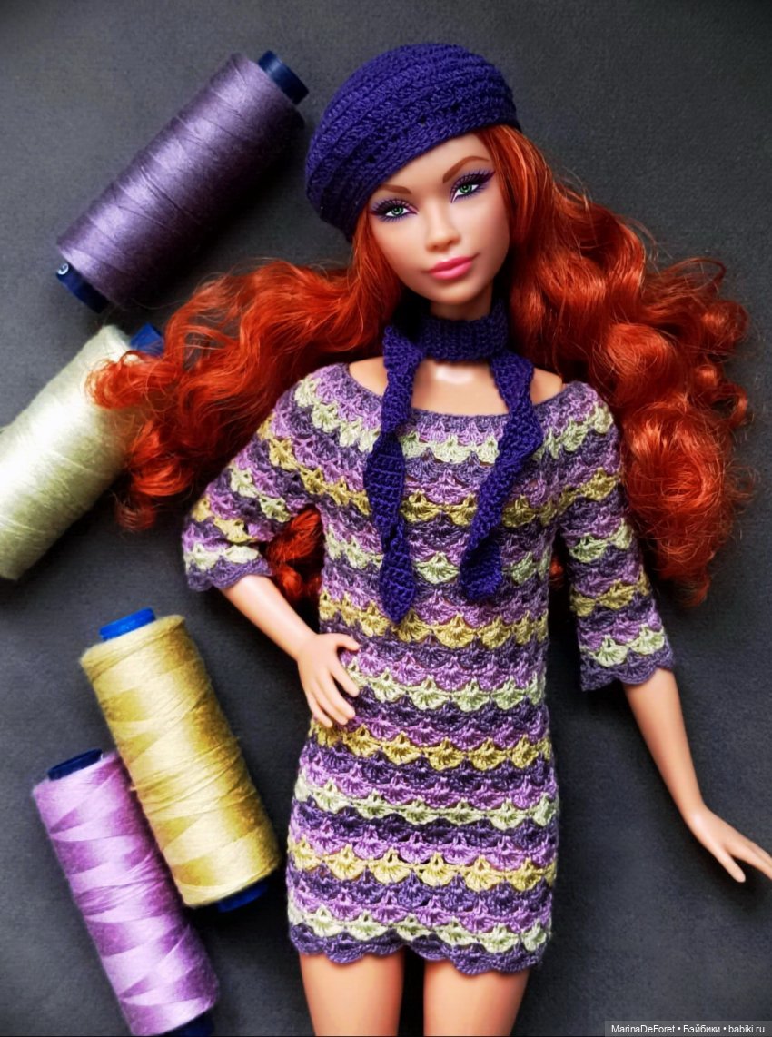 Вязаная одежда для кукол - часть двадцать первая - платья