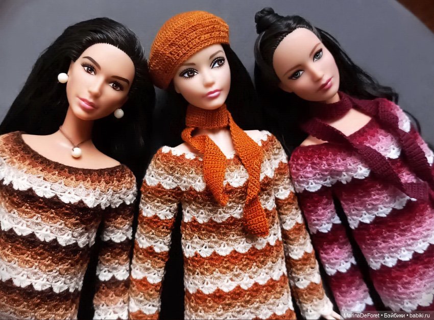 Вязаная одежда для кукол - часть двадцать вторая