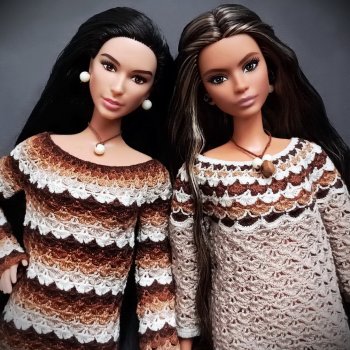 Вязаная одежда для кукол - часть двадцать первая - платья