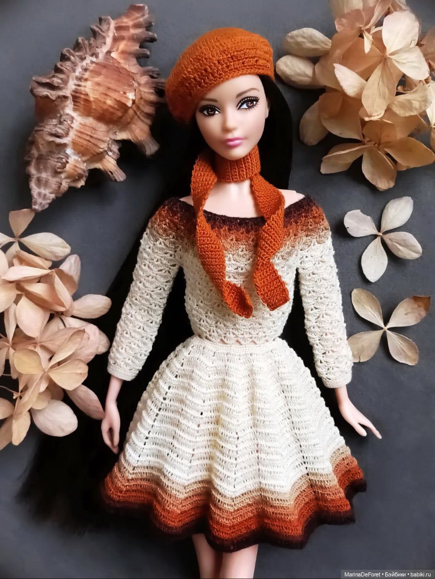 Вязаная одежда для кукол - часть двадцать третья - снова платья (фото 8)