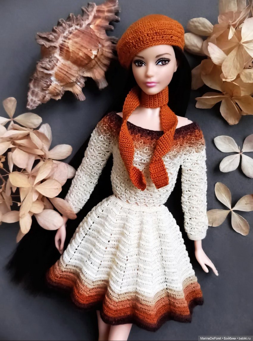 Вязаная одежда для кукол - часть двадцать третья - снова платья (фото 7)