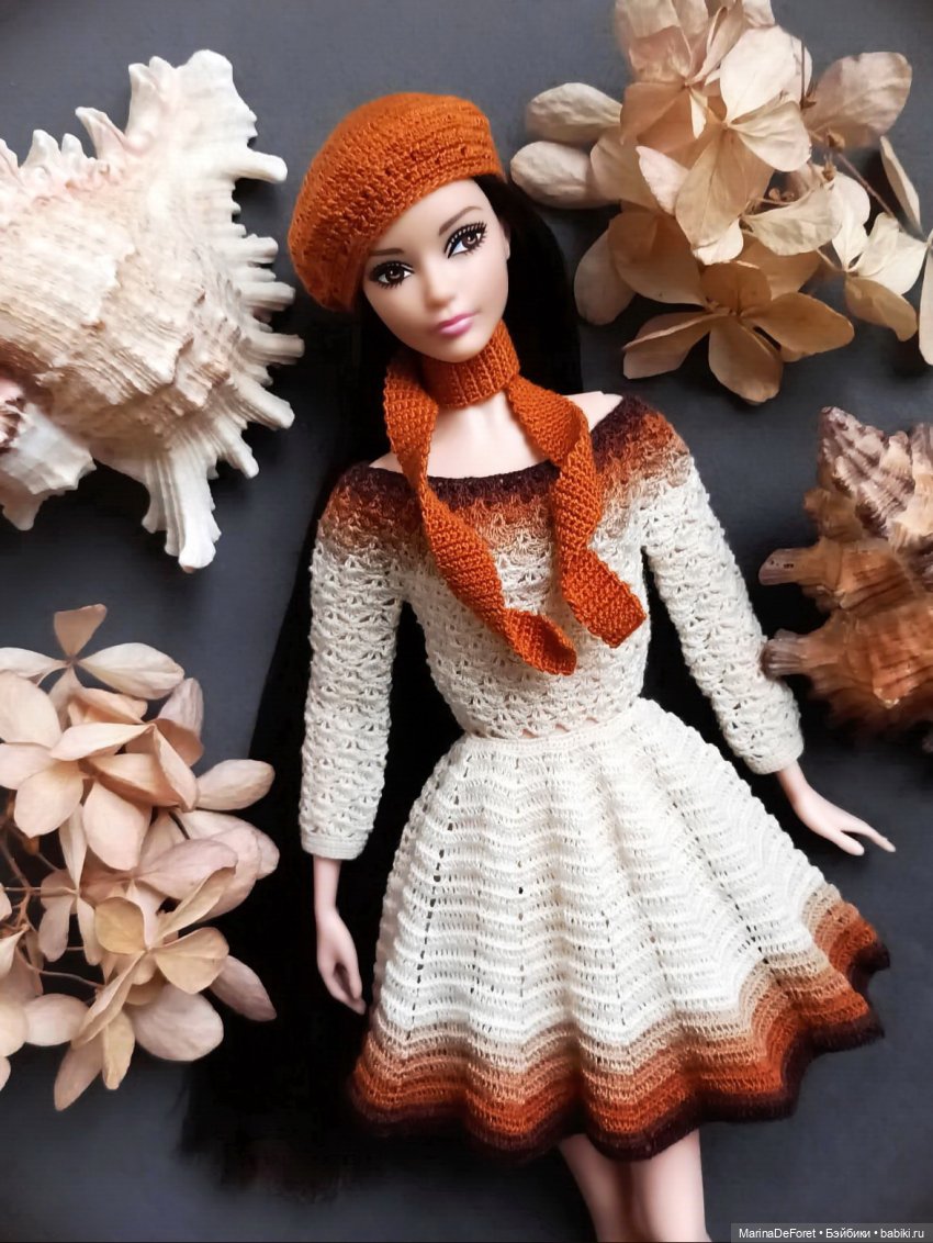 Вязаная одежда для кукол - часть двадцать третья - снова платья (фото 10)