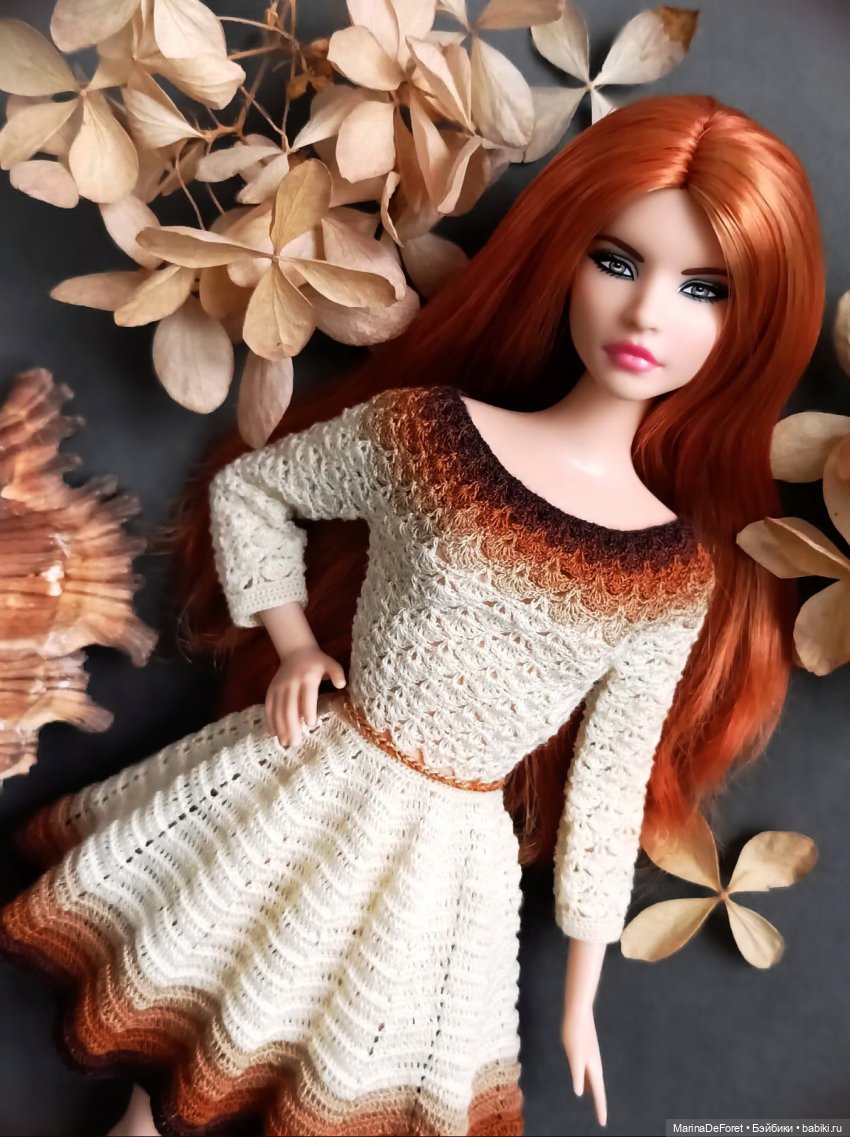 Вязаная одежда для кукол - часть двадцать третья - снова платья (фото 9)