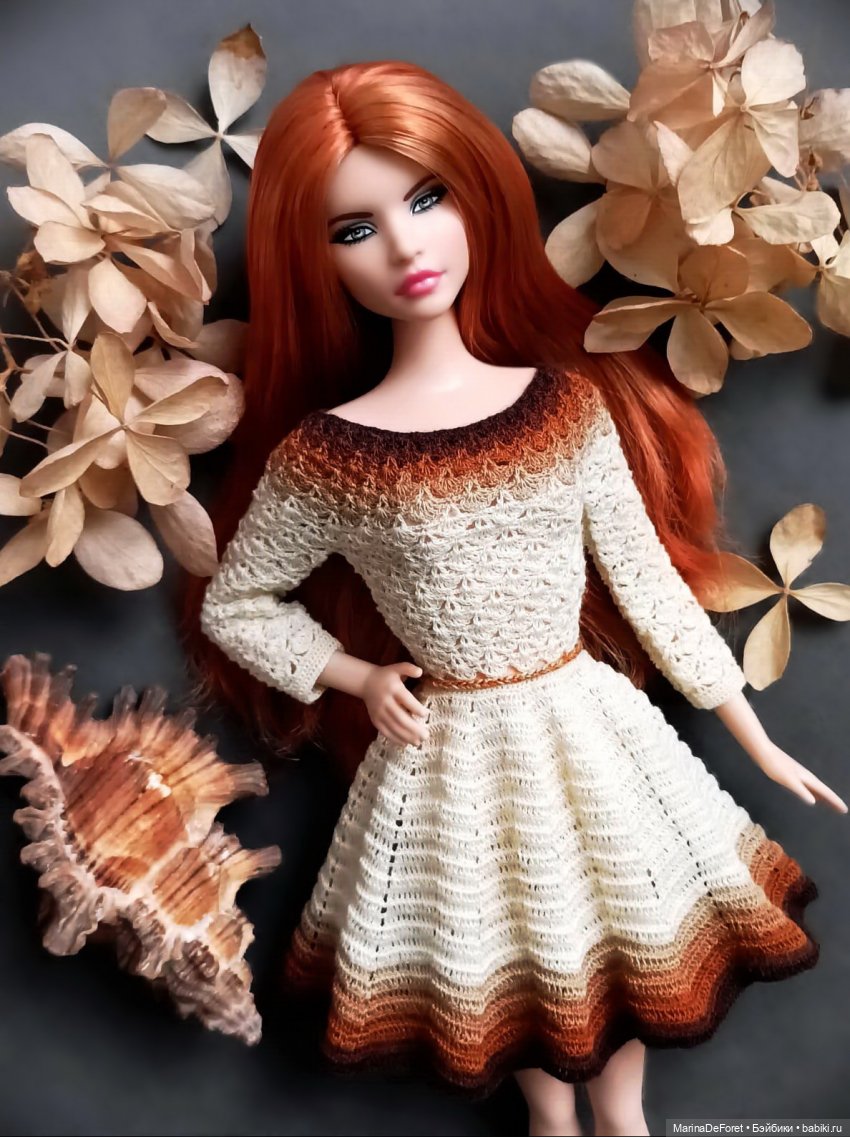 Вязаная одежда для кукол - часть двадцать третья - снова платья