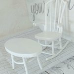 Новый комплект мебели: белое кресло-качалка и белый столик для кукол 1/6. Низкая цена!