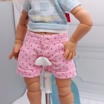 Вельветовые розовые шорты с отворотами для пельменей Meadow dolls