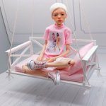 Белые подвесные качели для кукол формата 1/6 от Woodentales