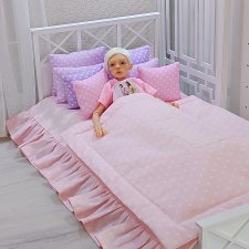 Белая кровать для кукол формата 1/4 и 1/6 от известных мастеров Woodentales