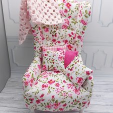 Красивое яркое кресло с цветочным принтом для 1/6 от известного мастера