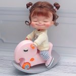 Розовая каталка-качалка слоник для кукол ob11 от Yestary