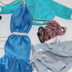 Лот одежды на барби голубой