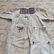 Антикварное льняное платье и песочник