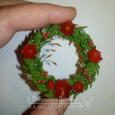 В ожидании Рождества. Миниатюрные кукольные новогодние веночки