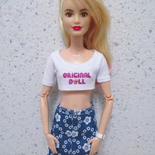 Топ и джинсовая юбка комплект на Барби МТМ