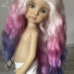 Парик натуральный трехцветный 6/7 для Бонеки и аналогичных кукол с обхватом головы 16-16,5 см