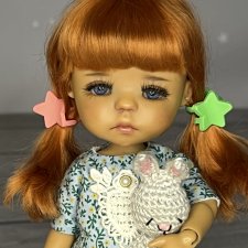 Натуральный парик 5/6 для маленьких кукол с обхватом головы 13,5см