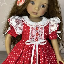 Платье красное в горошек для Little Darling и аналогичных кукол ❗️