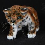 Реалистичная мягкая игрушка котёнок Леопарда